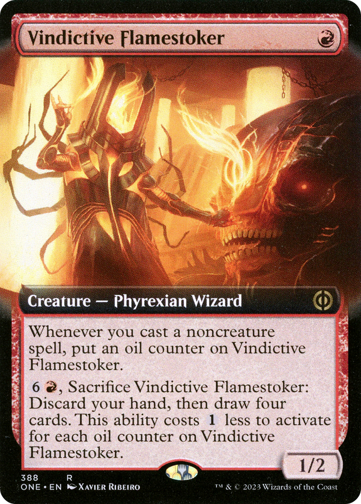 Vindictive Flamestoker (Extended Art) [Phyrexia: All Will Be One] | Golgari Games