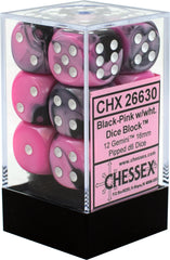 Chessex 16mm D6 Dice Block - 12 Dice Set -Gemini | Golgari Games