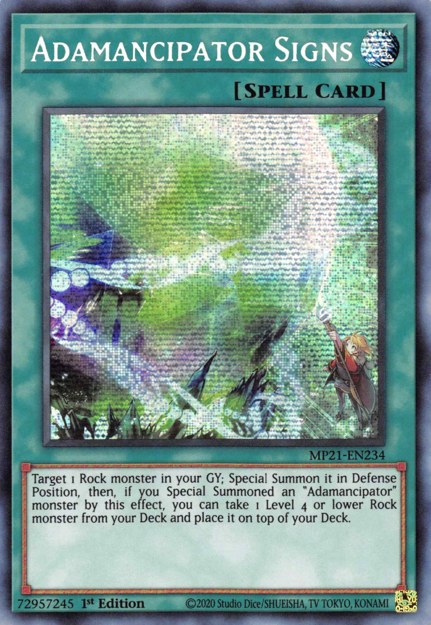 Adamancipator Signs [MP21-EN234] Prismatic Secret Rare | Golgari Games