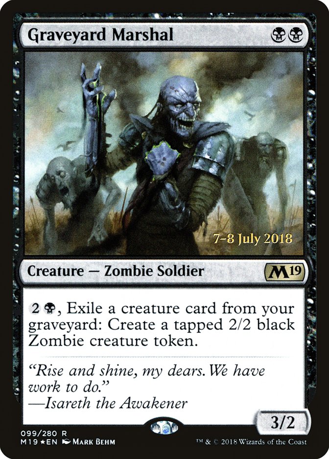 Graveyard Marshal [Core Set 2019 Prerelease Promos] | Golgari Games