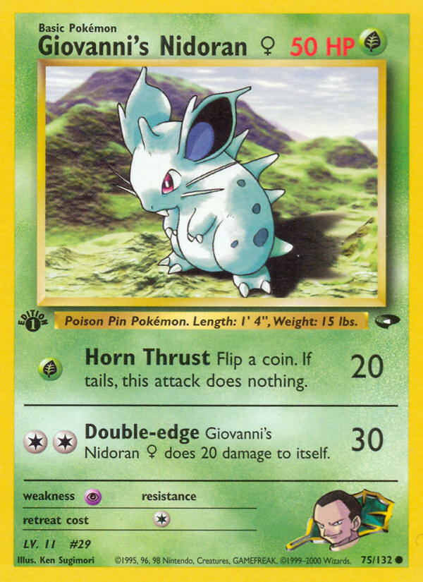 Giovanni's Nidoran (75/132) (Female) [Gym Challenge 1st Edition] | Golgari Games