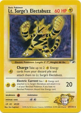 Lt. Surge's Electabuzz (27/132) [Gym Heroes Unlimited] | Golgari Games