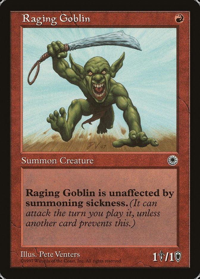 Raging Goblin (No Flavor Text) [Portal] | Golgari Games