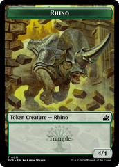 Spirit (0018) // Rhino Double-Sided Token [Ravnica Remastered Tokens] | Golgari Games