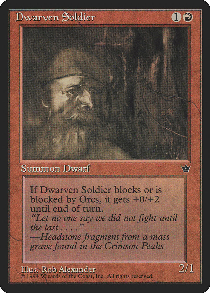 Dwarven Soldier (Rob Alexander) [Fallen Empires] | Local Legends