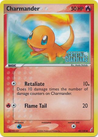 Charmander (48/100) (Stamped) [EX: Crystal Guardians] | Golgari Games