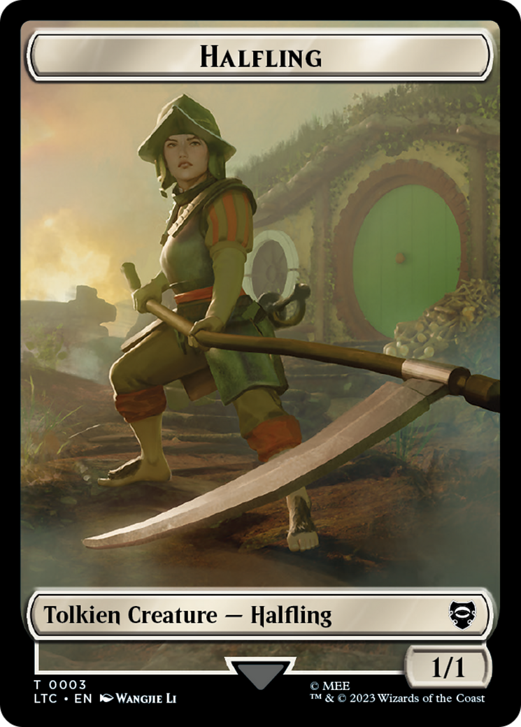 Halfling // Treasure Token [The Lord of the Rings: Tales of Middle-Earth Commander Tokens] | Golgari Games