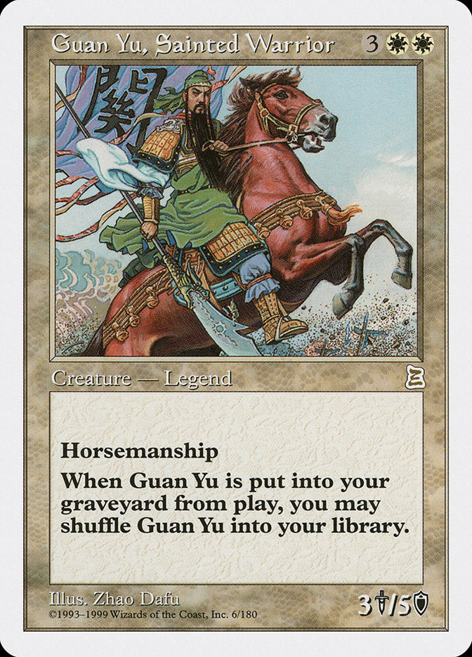 Guan Yu, Sainted Warrior [Portal Three Kingdoms] | Golgari Games