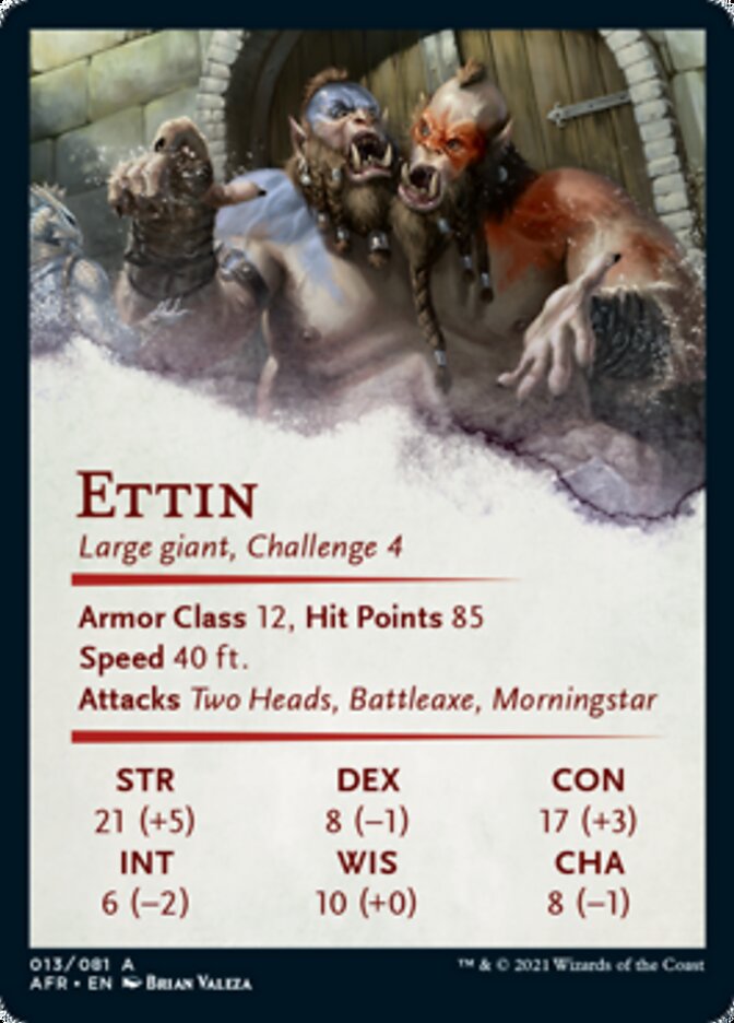 Ettin Art Card (Gold-Stamped Signature) [Dungeons & Dragons: Adventures in the Forgotten Realms Art Series] | Local Legends