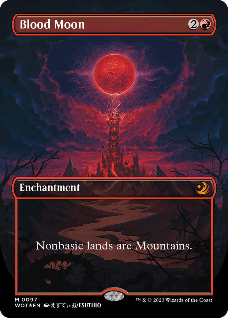 Blood Moon (Anime Borderless) (Confetti Foil) [Wilds of Eldraine: Enchanting Tales] | Local Legends