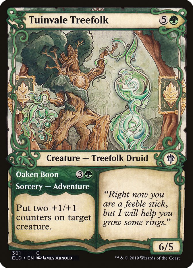 Tuinvale Treefolk // Oaken Boon (Showcase) [Throne of Eldraine] | Golgari Games