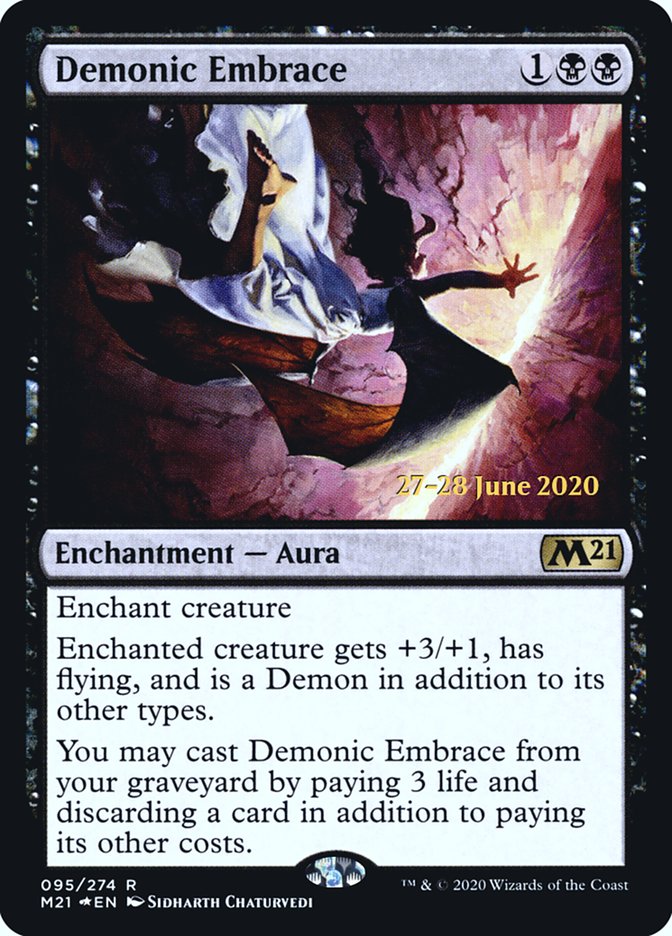 Demonic Embrace [Core Set 2021 Prerelease Promos] | Golgari Games