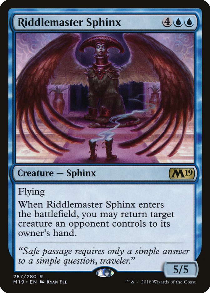 Riddlemaster Sphinx [Core Set 2019] | Local Legends