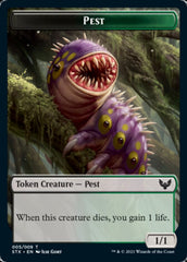 Pest // Fractal Token [Strixhaven: School of Mages Tokens] | Golgari Games