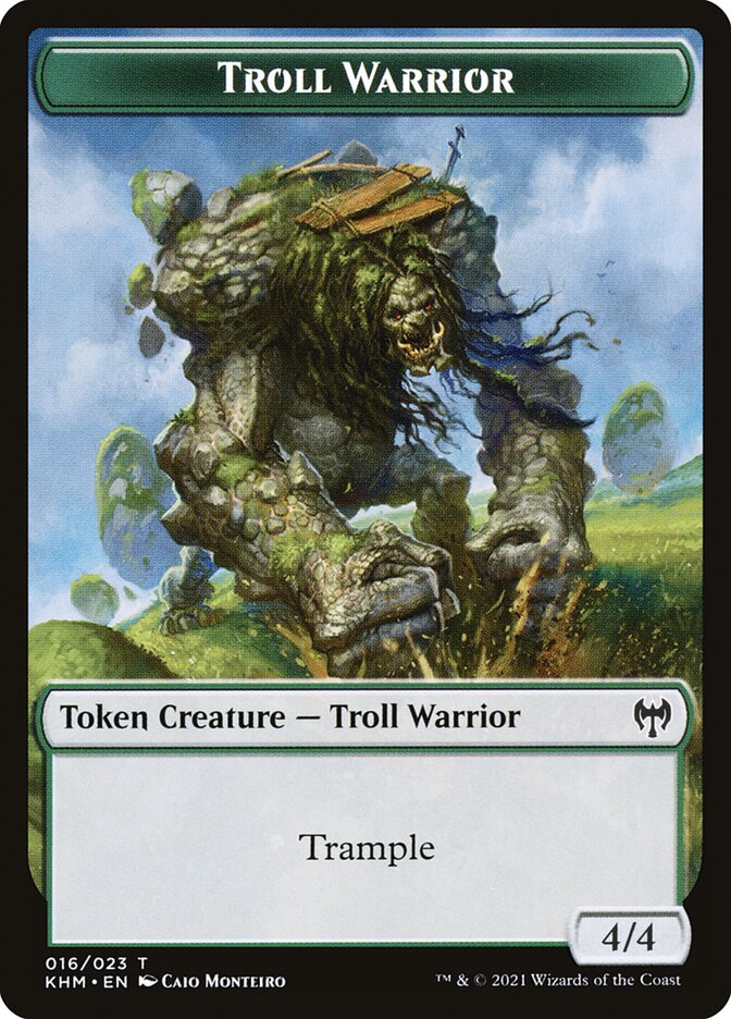 Treasure // Troll Warrior Double-sided Token [Kaldheim Tokens] | Golgari Games