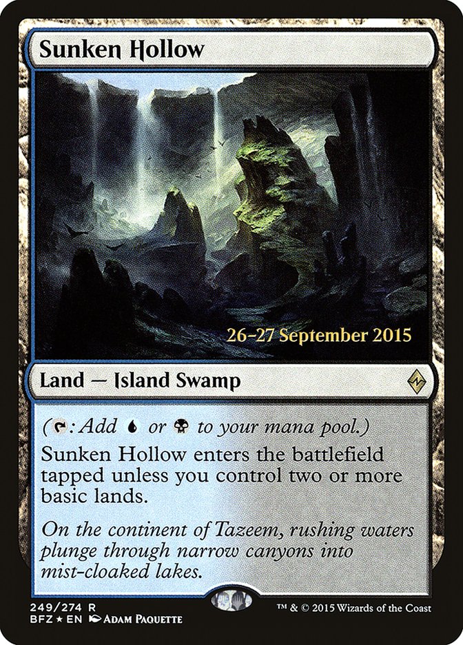 Sunken Hollow [Battle for Zendikar Prerelease Promos] | Golgari Games