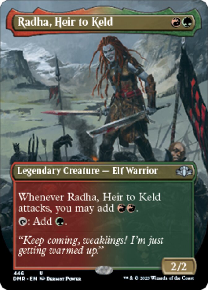 Radha, Heir to Keld (Borderless Alternate Art) [Dominaria Remastered] | Golgari Games