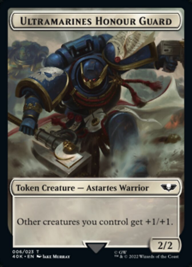 Soldier (003) // Ultramarines Honour Guard Double-sided Token (Surge Foil) [Universes Beyond: Warhammer 40,000 Tokens] | Golgari Games