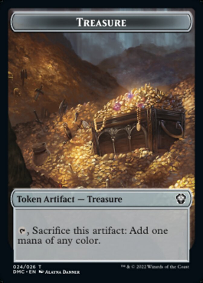 Bird (002) // Treasure Double-sided Token [Dominaria United Tokens] | Local Legends