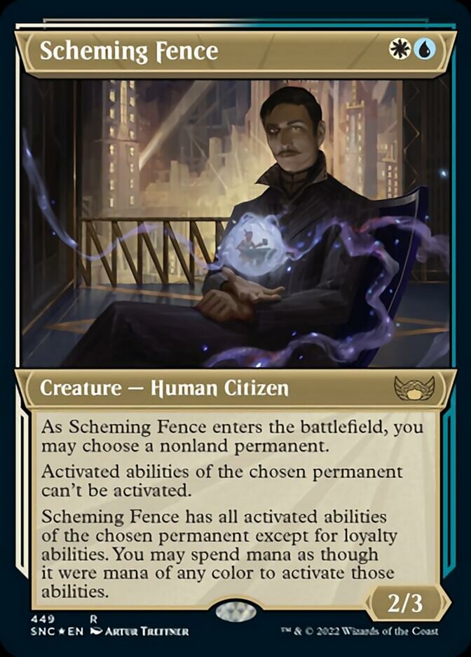 Scheming Fence (Showcase Art Deco Foil Etched) [Streets of New Capenna] | Golgari Games