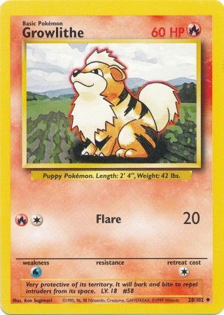 Growlithe (28/102) [Base Set Unlimited] | Golgari Games