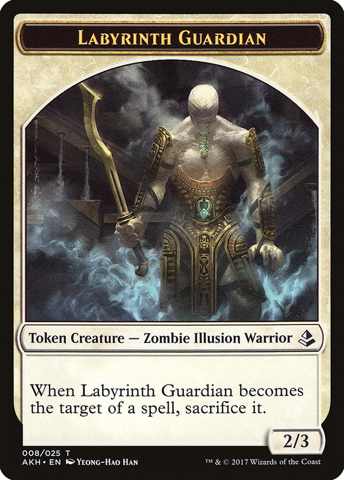 Warrior // Labyrinth Guardian Double-sided Token [Amonkhet Tokens] | Golgari Games