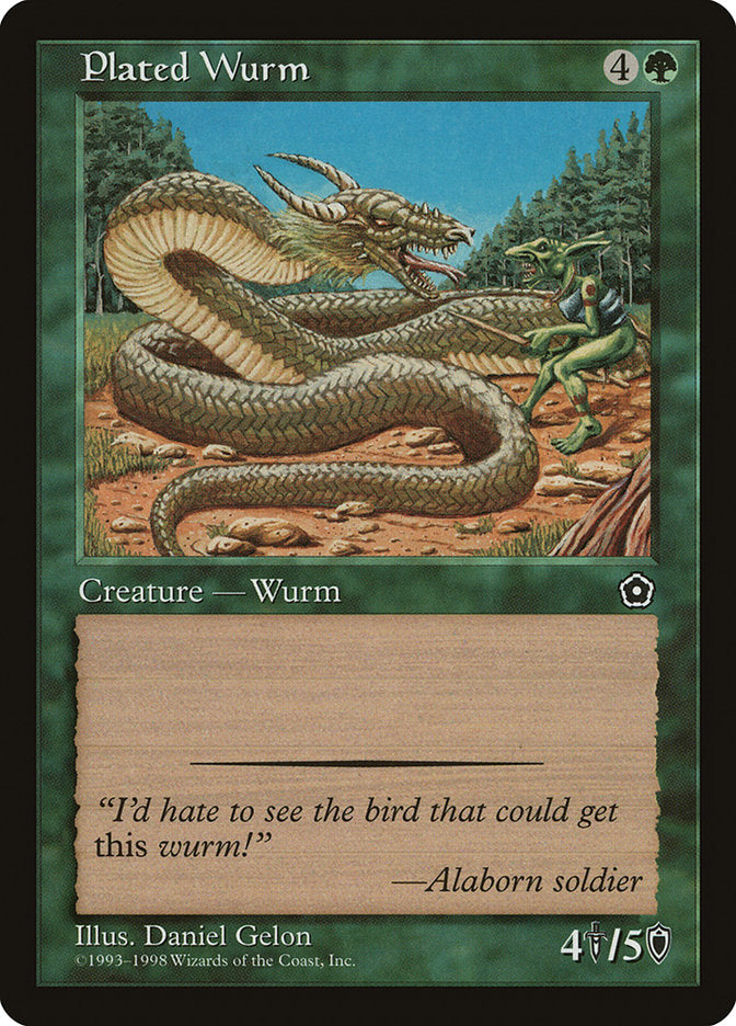 Plated Wurm [Portal Second Age] | Golgari Games