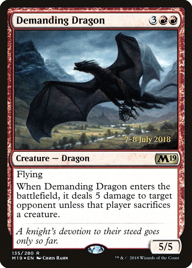 Demanding Dragon [Core Set 2019 Prerelease Promos] | Golgari Games