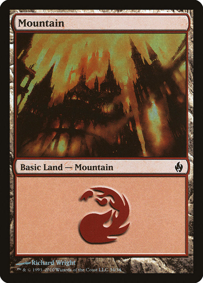 Mountain (34) [Premium Deck Series: Fire and Lightning] | Golgari Games