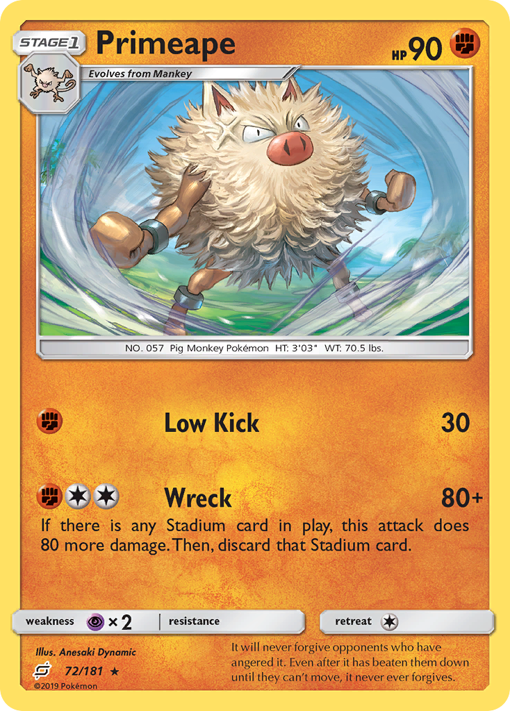 Primeape (72/181) [Sun & Moon: Team Up] | Golgari Games