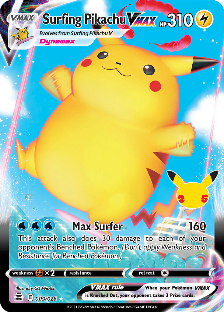 Surfing Pikachu VMAX (009/025) [Celebrations: 25th Anniversary] | Golgari Games