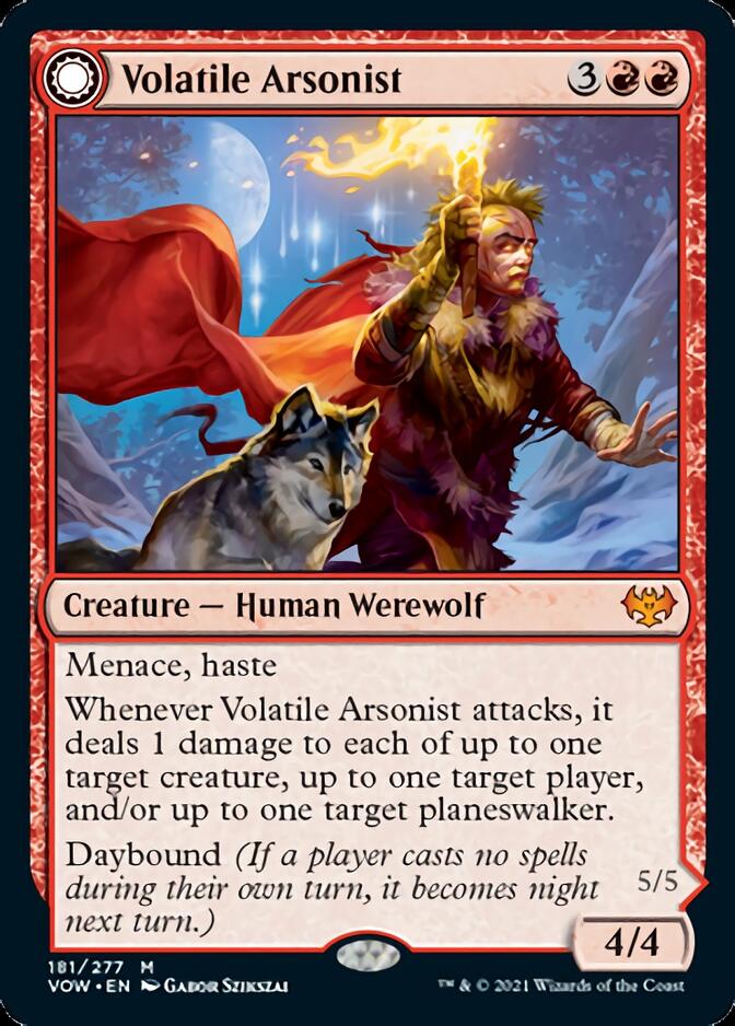 Volatile Arsonist // Dire-Strain Anarchist [Innistrad: Crimson Vow] | Golgari Games