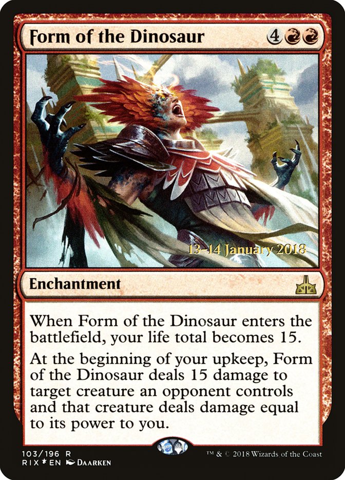 Form of the Dinosaur [Rivals of Ixalan Prerelease Promos] | Golgari Games