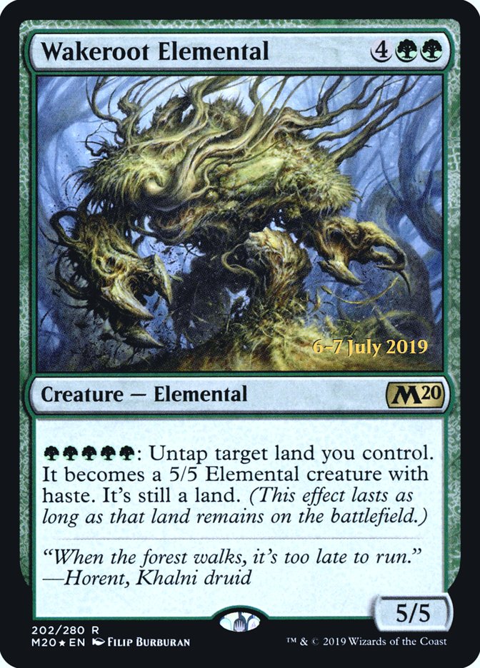 Wakeroot Elemental [Core Set 2020 Prerelease Promos] | Golgari Games