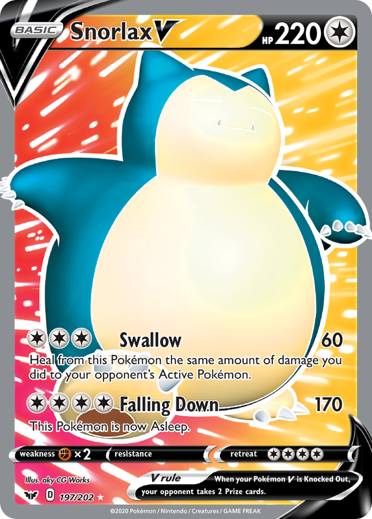 Snorlax V (197/202) [Sword & Shield: Base Set] | Golgari Games