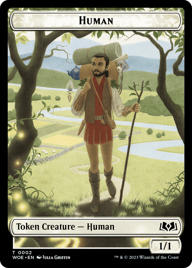 Human // Food (0011) Double-Sided Token [Wilds of Eldraine Tokens] | Golgari Games