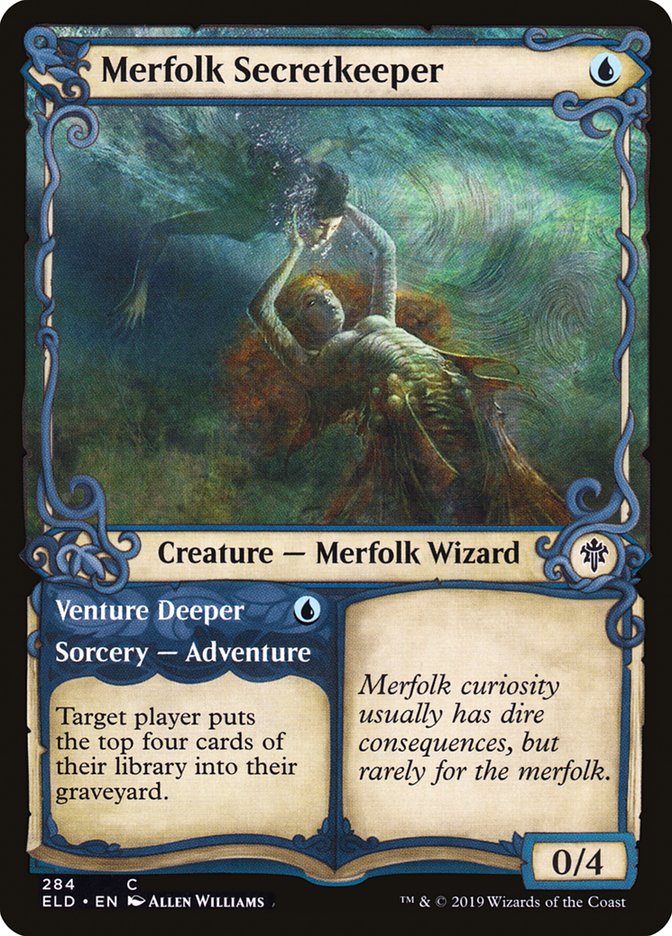 Merfolk Secretkeeper // Venture Deeper (Showcase) [Throne of Eldraine] | Golgari Games