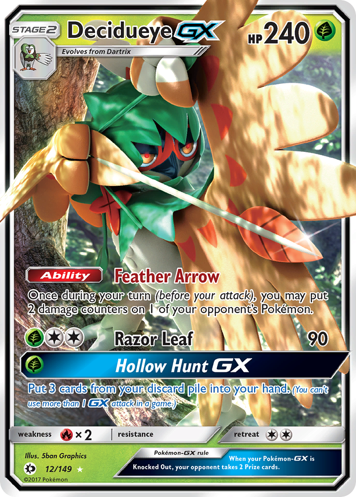 Decidueye GX (12/149) [Sun & Moon: Base Set] | Golgari Games