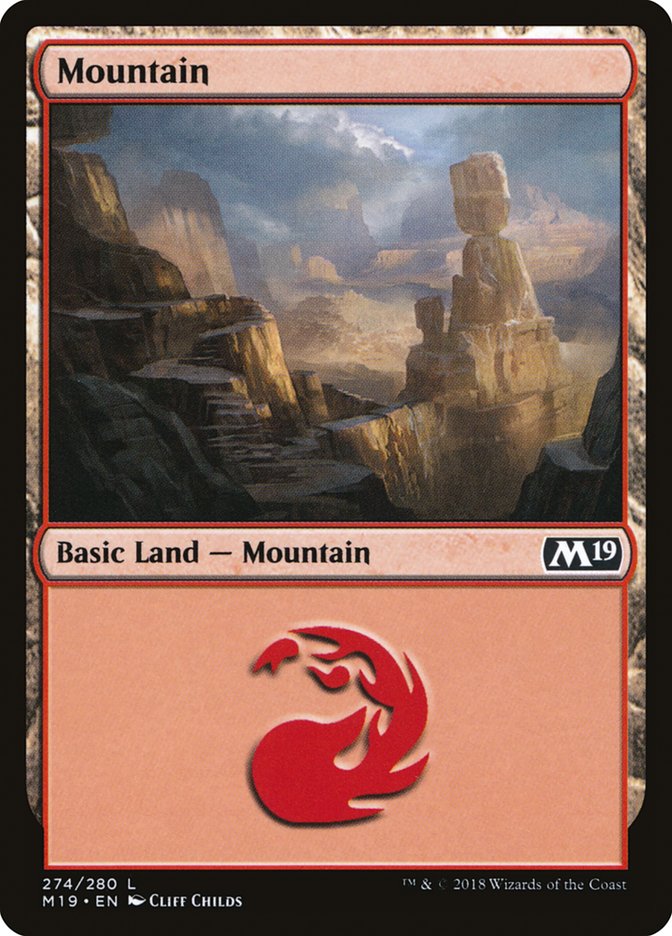 Mountain (274) [Core Set 2019] | Golgari Games