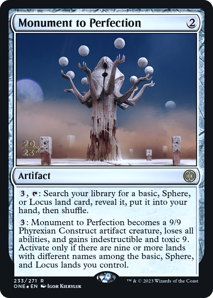 Monument to Perfection [Phyrexia: All Will Be One Prerelease Promos] | Golgari Games