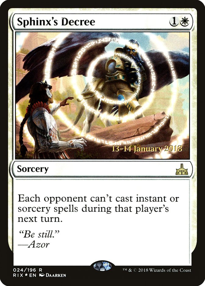 Sphinx's Decree [Rivals of Ixalan Prerelease Promos] | Local Legends