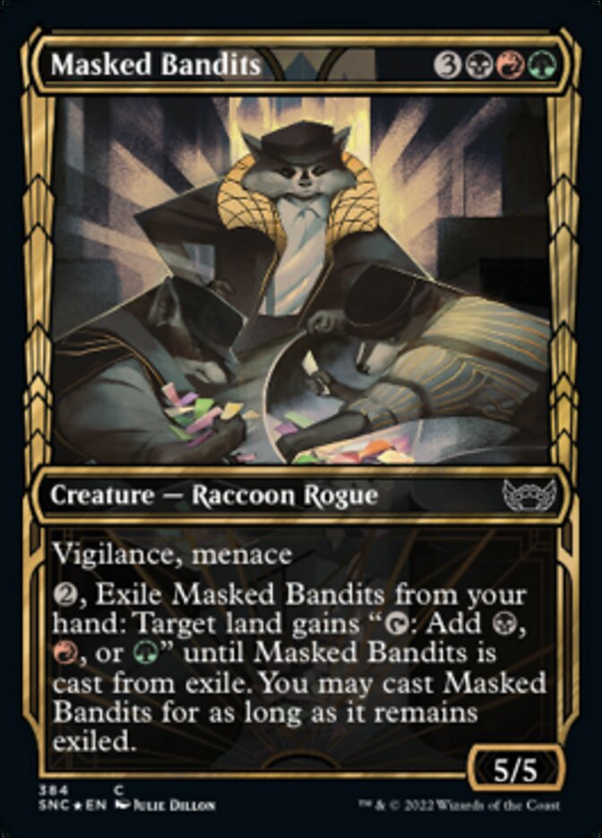 Masked Bandits (Showcase Golden Age Gilded Foil) [Streets of New Capenna] | Golgari Games