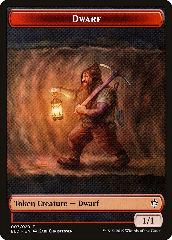 Dwarf Token [Throne of Eldraine Tokens] | Golgari Games