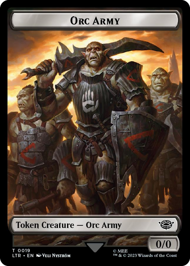 Orc Army (0019) // Food (0022) Double-Sided Token (Surge Foil) [The Lord of the Rings: Tales of Middle-Earth Tokens] | Local Legends