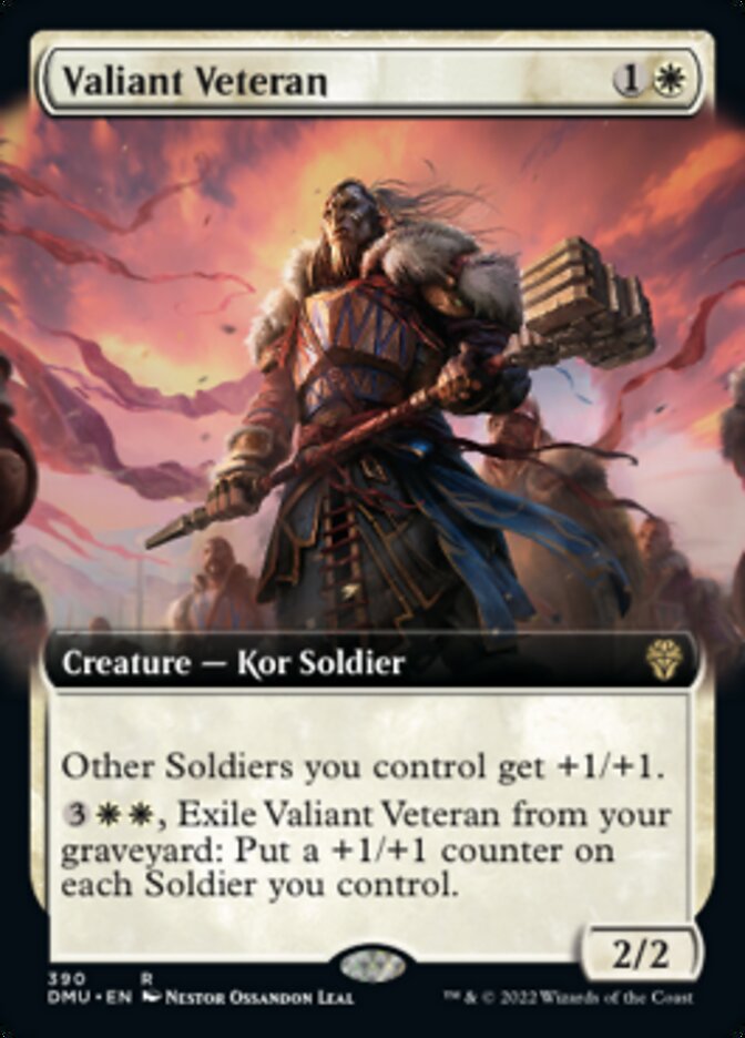 Valiant Veteran (Extended Art) [Dominaria United] | Golgari Games