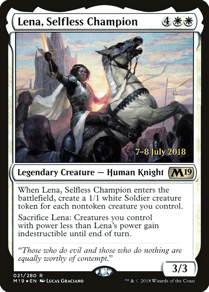 Lena, Selfless Champion [Core Set 2019 Prerelease Promos] | Local Legends