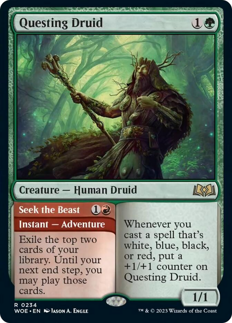 Questing Druid // Seek the Beast [Wilds of Eldraine] | Golgari Games