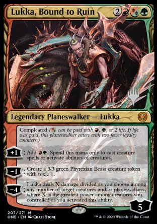 Lukka, Bound to Ruin (Promo Pack) [Phyrexia: All Will Be One Promos] | Local Legends