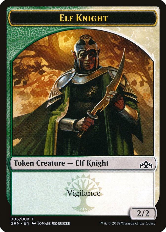 Elf Knight Token [Guilds of Ravnica Tokens] | Golgari Games