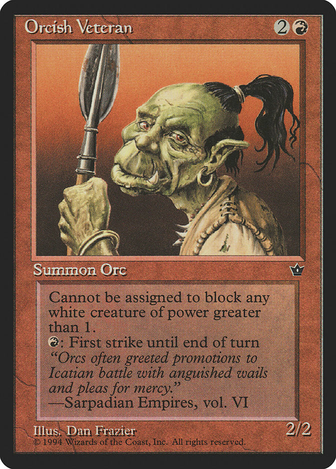 Orcish Veteran (Dan Frazier) [Fallen Empires] | Local Legends